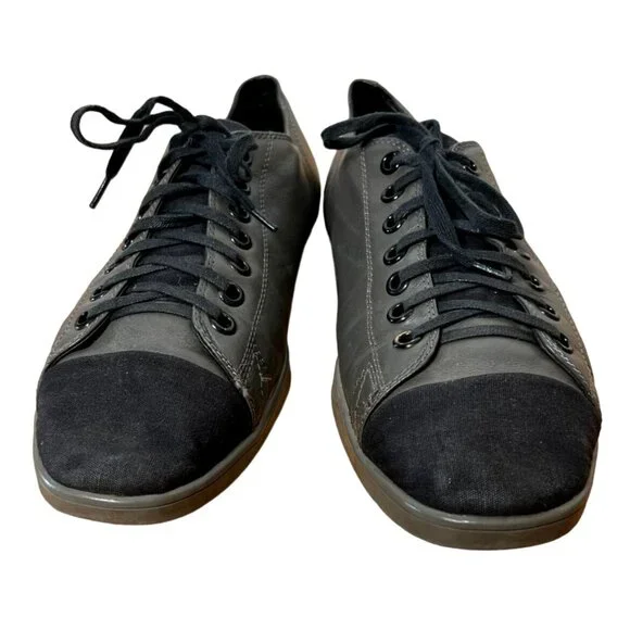Huckberry Men's 9.5 Low Top LEATHER Madsen Sneakers LUXURY Canvas Shoes Gray